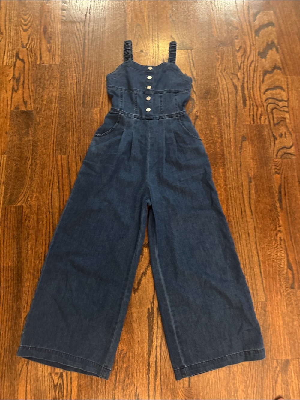 Habitual Navy Denim Wide-Leg One-Piece Romper